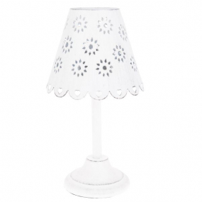 Obrázok pre Kovová lampička na čajovú sviečku biela 24 cm