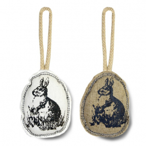 Obrázok pre Plátené vajíčko so zajacom béžové