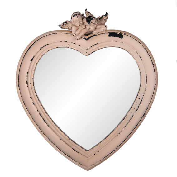 Obrázok pre Zrkadlo v tvare srdca s anjelom 34 cm