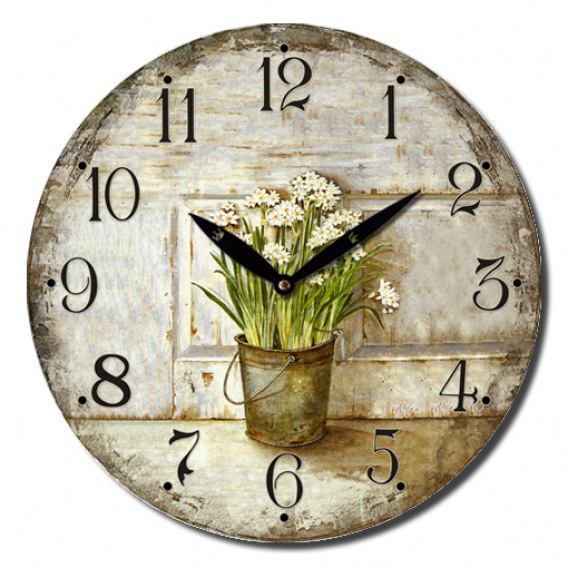 Obrázok pre Drevené hodiny Narcisy 15 cm