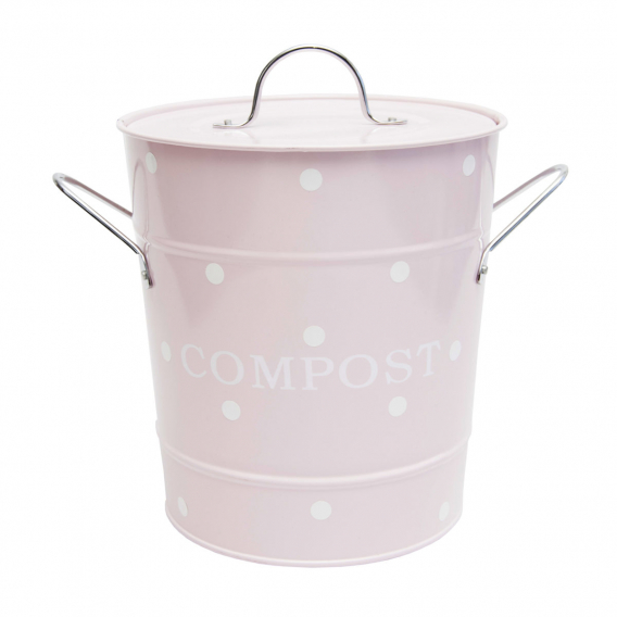 Obrázok pre Kovový box na kompost ružový s bodkami